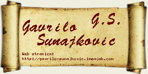 Gavrilo Sunajković vizit kartica